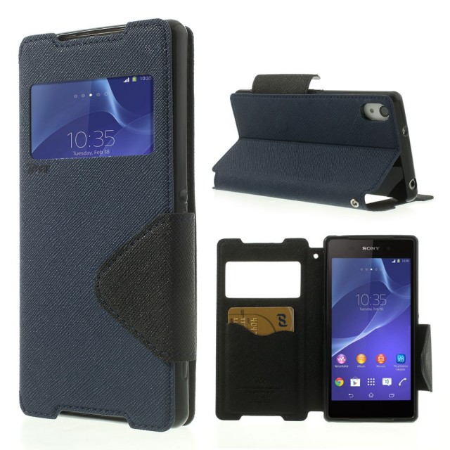 Slimbook Etui for Sony Xperia Z2 Roar Mørk Blå