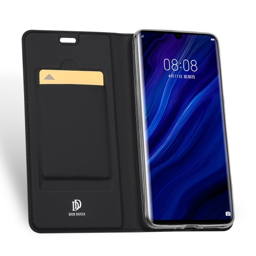 Huawei P30 Slimbook Etui med 1 kortlomme Svart