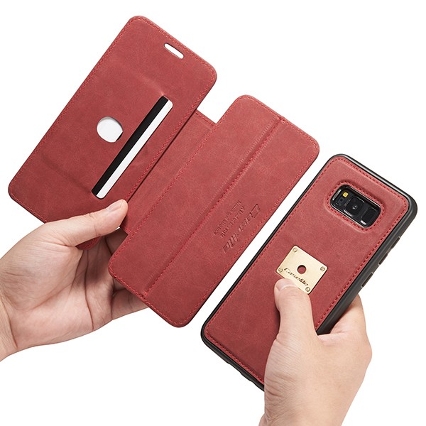 iPhone 6/6s 4,7" 3i1 Slimbook Etui av lær m/magnetfeste Rød