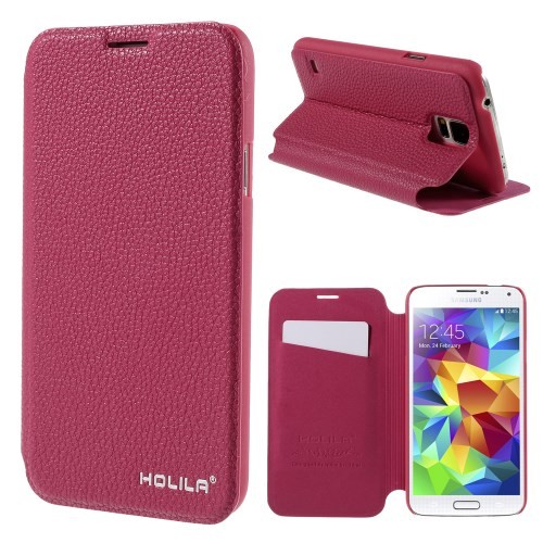 Etui m/kortlomme for Galaxy S5/S5 Neo Lychee Rosa
