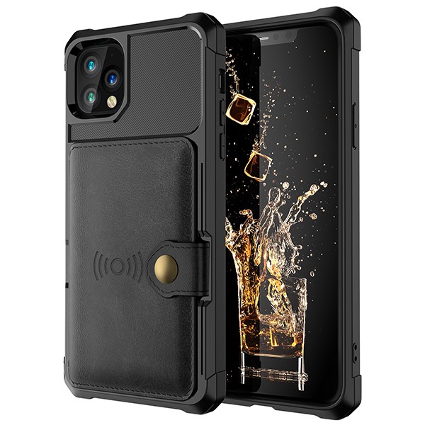 iPhone 11 Pro Max 6,5 Deksel Armor Wallet Svart