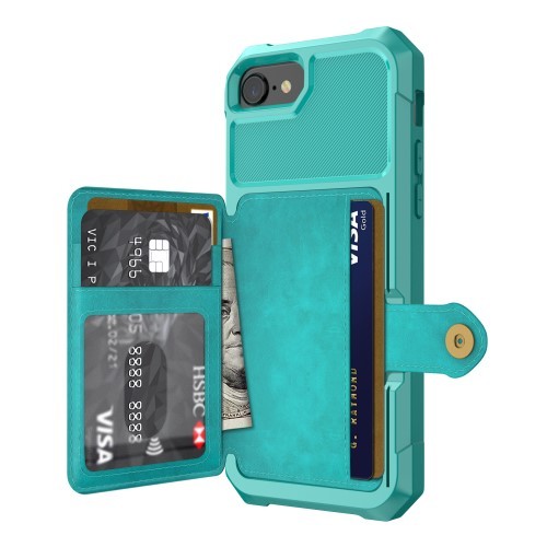 iPhone 6 / 7 / 8 Deksel Armor Wallet Turkis