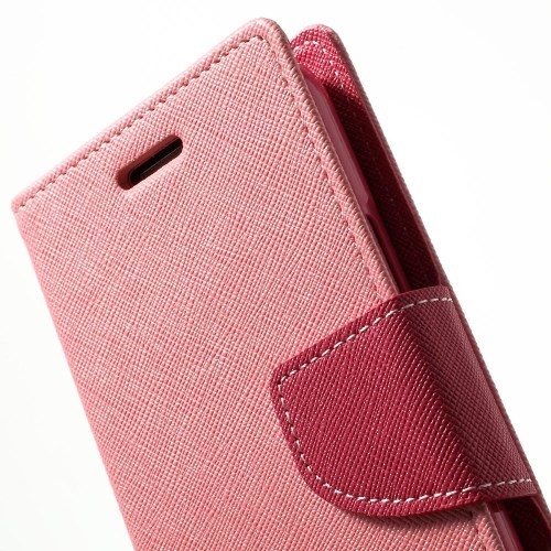 Etui for Galaxy S5 Mini Mercury Lys Rosa m/kortlommer