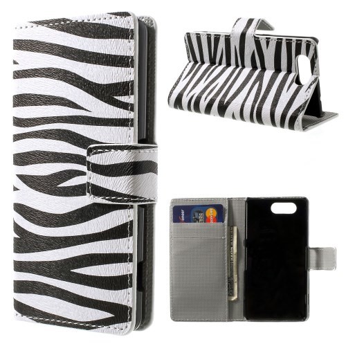 Lommebok Etui for Sony Xperia Z3 Compact Zebra