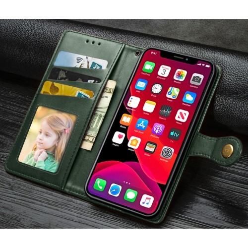iPhone 11 Pro Max 6,5 Etui m/kortlommer Classic Grønn