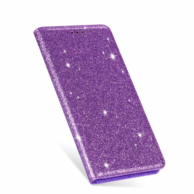 Galaxy S21 Slimbook Etui Glitter Lilla