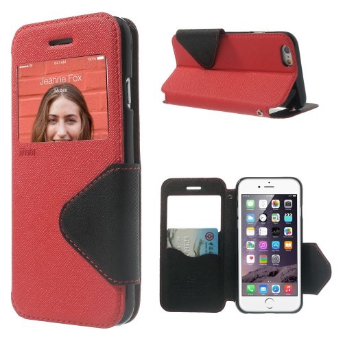 Etui for iPhone 6 Roar m/Skjermvindu Rød