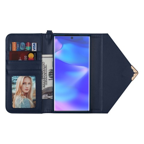 Galaxy Note 10+ (Pluss) Etui m/kortlommer Veske Midnattsblå