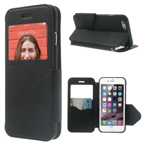 Etui for iPhone 6 Roar m/Skjermvindu Svart