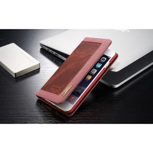 Lommebok Etui for iPhone 6/6s Canavas Rosa