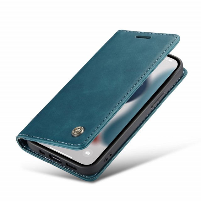 iPhone 13 Pro 6,1 Lommebok Etui Retro Lux Petroleumsblå