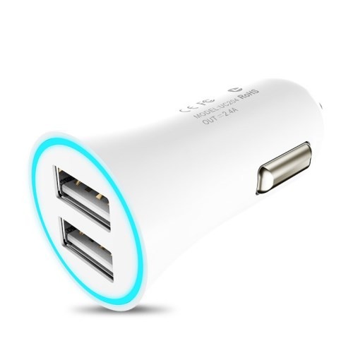 Dual USB Billader Adapter 2.4A Hvit