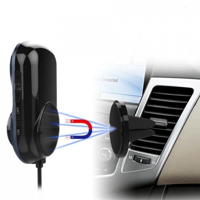 FM Sender m/ Display og Dobbel USB Billader