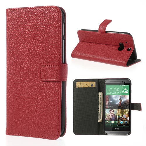 Lommebok Etui HTC One (M8) Classic Rød