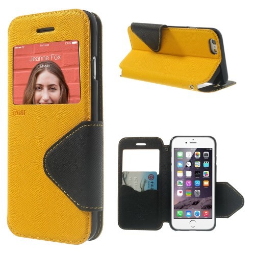 Etui for iPhone 6 Roar m/Skjermvindu Gul