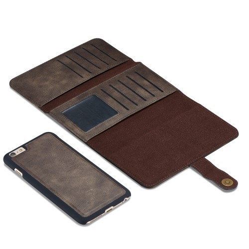 iPhone 6 Pluss/6s Pluss 5,5 2i1 Etui m/12 kortlommer Classic Kaffebrun