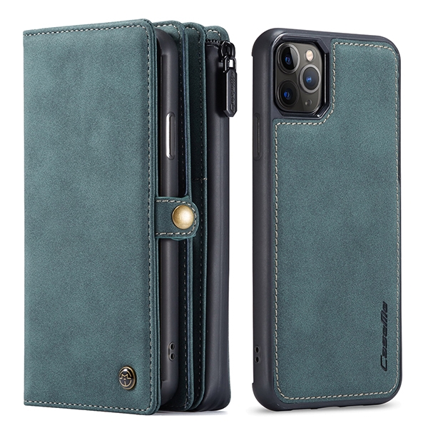 iPhone 12 Pro Max 6,7 2i1 Lommebok Etui m/ 10 kortlommer Petroleumsblå