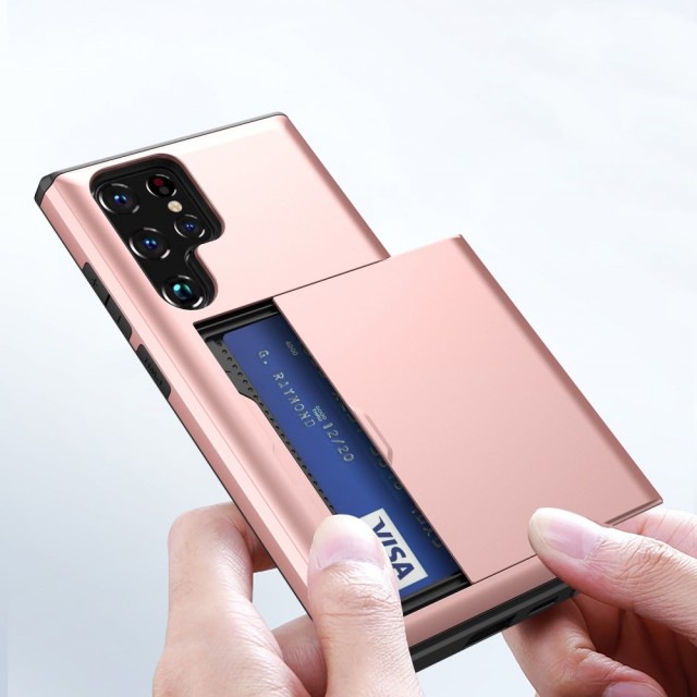 Galaxy S22 Ultra PocketCase Deksel m/kortlomme Rosa