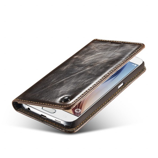 Galaxy S6 Klassisk Etui m/1 kortlomme Brun