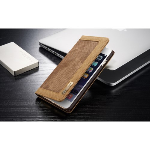 Lommebok Etui for iPhone 6/6s Canavas Brun