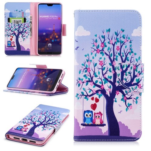 Huawei P30 Lommebok Etui Art Love Owls