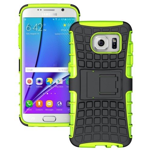 Deksel for Galaxy S7 Edge Hybrid m/kickstand Lime Grønn