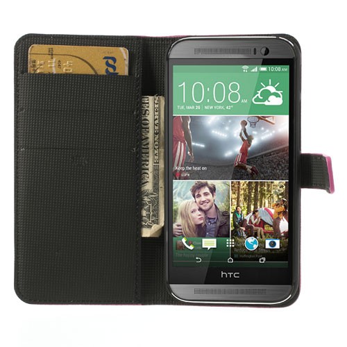 Lommebok Etui HTC One (M8) Classic Rosa