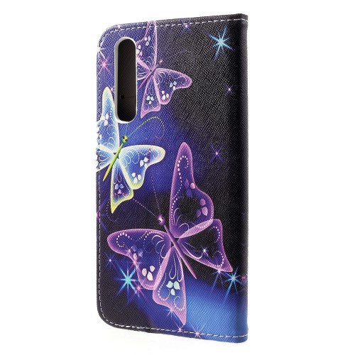 Huawei P30 Lommebok Etui Art Neon Butterfly