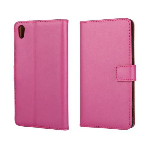 Lommebok Etui for Xperia Z5 Genuine Mørk Rosa