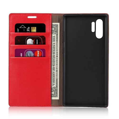 Galaxy Note 10+ (Pluss) Etui m/kortlommer Genuine Pro Rød