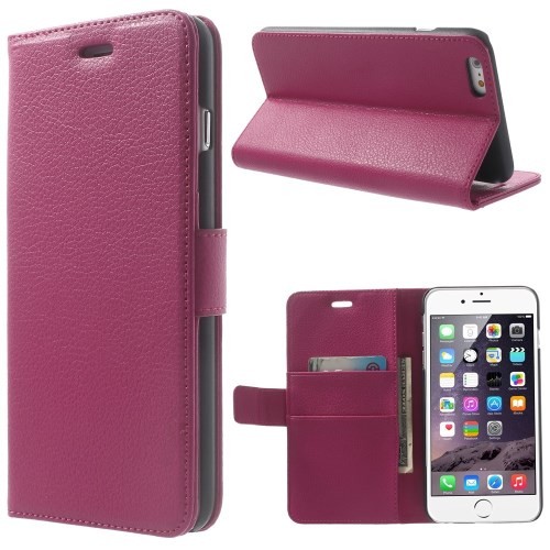 Lommebok Etui for iPhone 6 Pluss Lychee Rosa