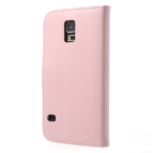 Lommebok Etui for Galaxy S5 Genuine Lys Rosa