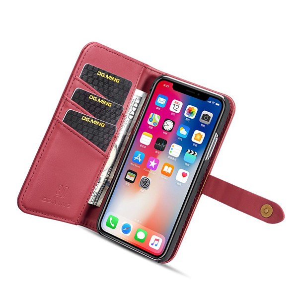 2i1 Etui m/3 kortlommer Lux iPhone X/Xs Vinrød