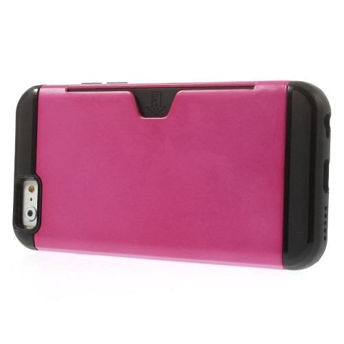 Deksel for iPhone 6 Robust m/kortlomme Rosa