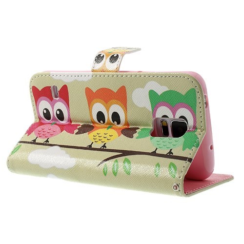Lommebok Etui for Galaxy S5 Mini Ugle 3