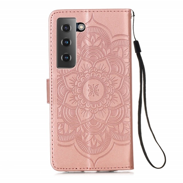 Galaxy S21 Lommebok Etui Dreamcatcher Roségull