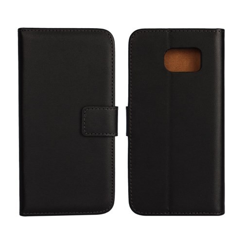 Lommebok Etui for Galaxy S6 Genuine Svart