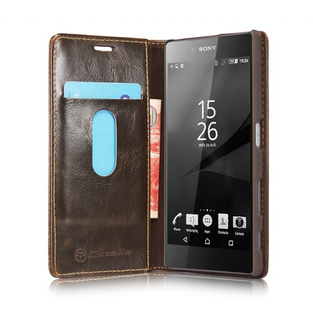 Xperia Z5 Klassisk Etui m/1 kortlomme Brun