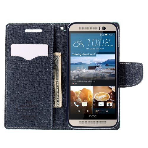 Etui m/kortlommer for HTC One M9 Mint Grønn