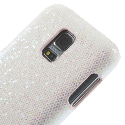 Deksel for Samsung Galaxy S5 Mini Glitter Hvit