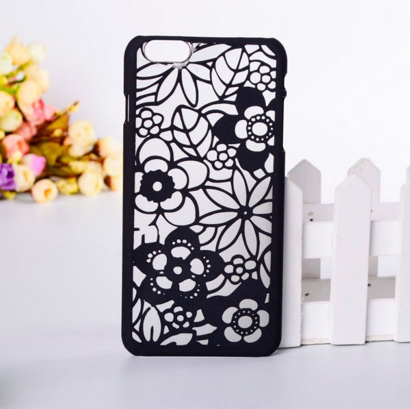 Deksel for iPhone Damask Flower Svart