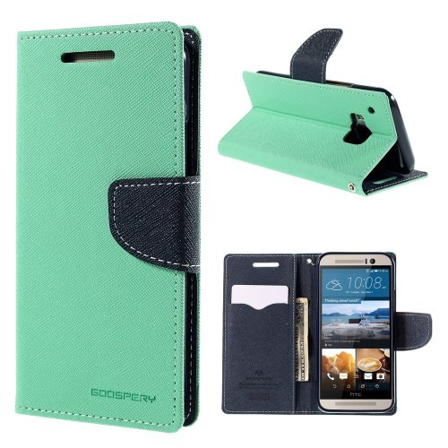 Etui m/kortlommer for HTC One M9 Mint Grønn