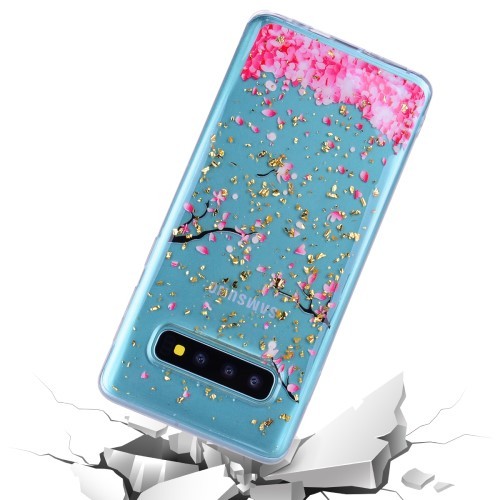 Galaxy S10+ (Pluss) Deksel Art Falling Flowers