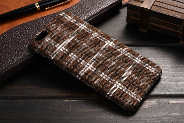 iPhone 6/6s 4,7" Deksel Tartan mønster Brun