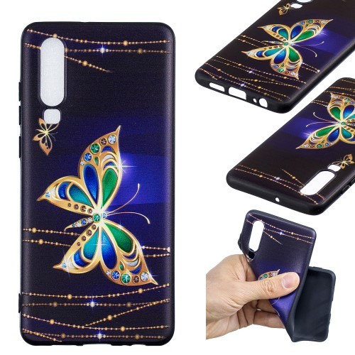 Huawei P30 Deksel Art Golden Butterfly 1