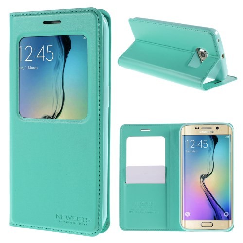 Slimbook Etui m/displayvindu for Galaxy S6 Edge Mercury Mint Grønn