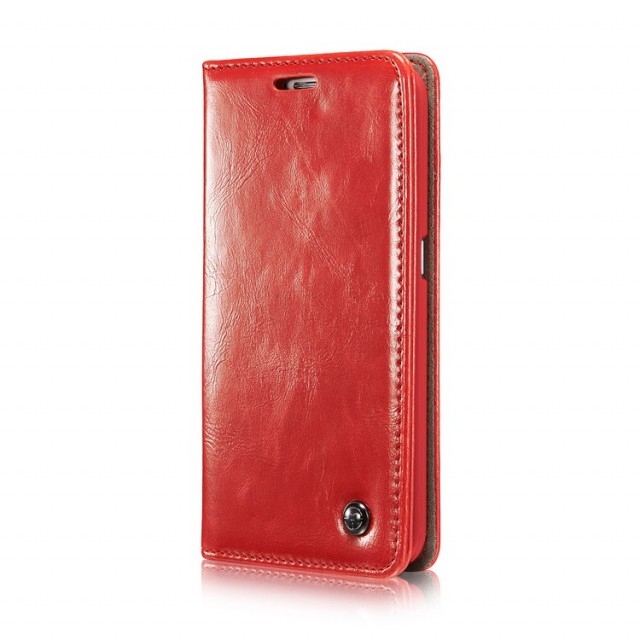 Galaxy S6 Edge Klassisk Etui m/1 kortlomme Rød