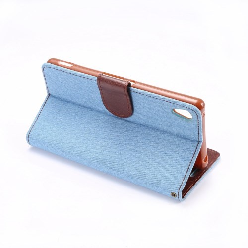 Lommebok Etui for Sony Xperia Z3+ Denim Lys Blå