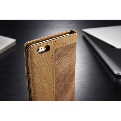 Lommebok Etui for iPhone 6/6s Canavas Brun