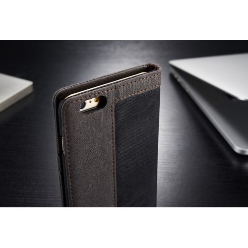 Lommebok Etui for iPhone 6/6s Canavas Svart